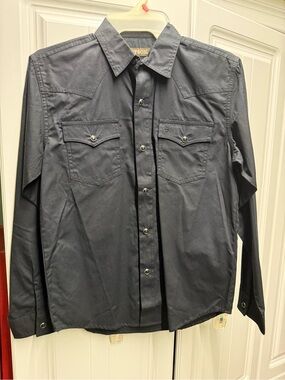 Stetson Men's Long-Sleeve Button-Down Shirt - Charcoal Gray